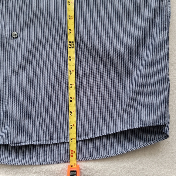 CK | TALL 16.5 36/37 Cotton EUC Men's Dress Shirt | Calvin Klein blue stripes - Picture 4 of 12